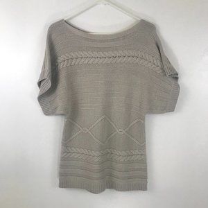 New York and Co. Beige Short Sleeve Sweater S